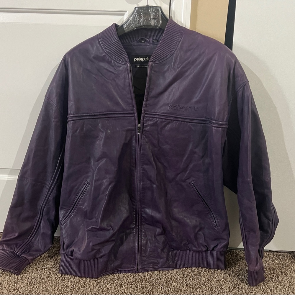 Pelle pelle vintage purple leather jacket size 54